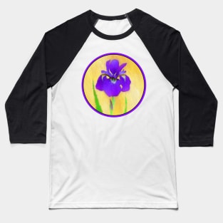 Purple Bearded Iris Painting - Cute Original Flower Art Baseball T-Shirt